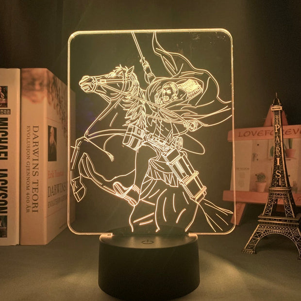 Anime Attack on Titan 3d Lamp Erwin Smith Light for Bedroom Decoration Kids Gift Attack on Titan LED Night Light Erwin Smith