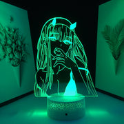 Zero Two Figure Anime 3D Nightlight Child Bedroom Decor Light Manga Kids Gift Night Light Girls Manga Table Lamp