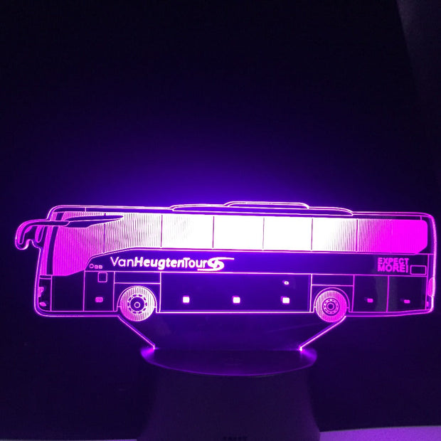 Multicolors Change Novelty 3D Travel Bus Lamp Touch Remote USB Night Light Atmosphere Lighting Lampara Boys Gifts Bedroom Decor