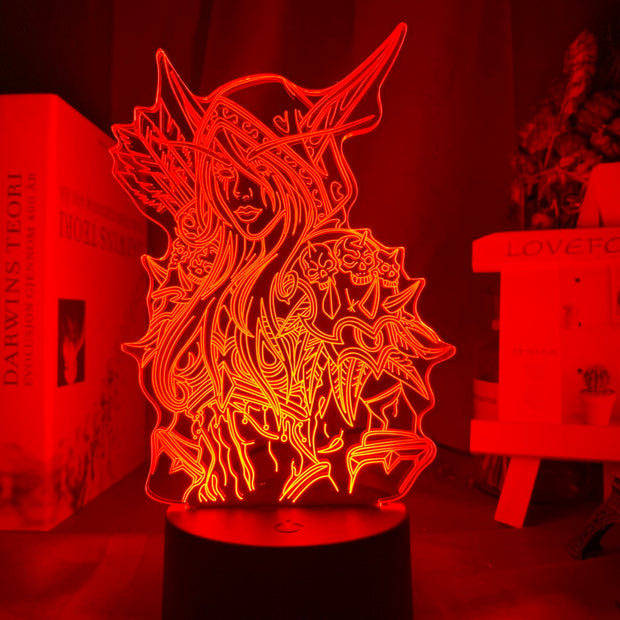 World of Warcraft Sylvanas Windrunner 3d Led Night Light for Kids room The Dark Lady Nightlight The Banshee Queen Table Lamp WOW