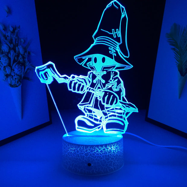 3D LED Final Fantasy Vivi Ornitier Figure  Night Light Home Bedroom Table Decoration Night Light for Children's Festival Birthday Gifts 7 Color Changes With Remote Neon Lamp