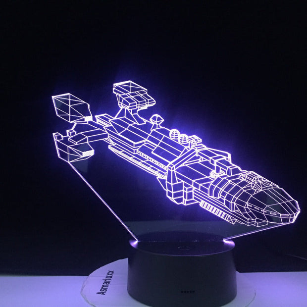 3D led Spaceship Space Fighter 7 Colorful Gradients LED Acrylic Plate Desk Lamp Bedroom Decoration Night Light Dropshipping