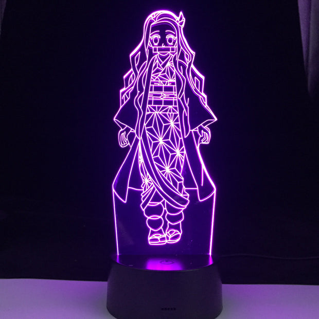 Nezuko Kamado Anime Lamp Demon Slayer Kimetsu No Yaiba 3D Led 16 Colors Light Japanese Anime Remote Control Base Table Lamp