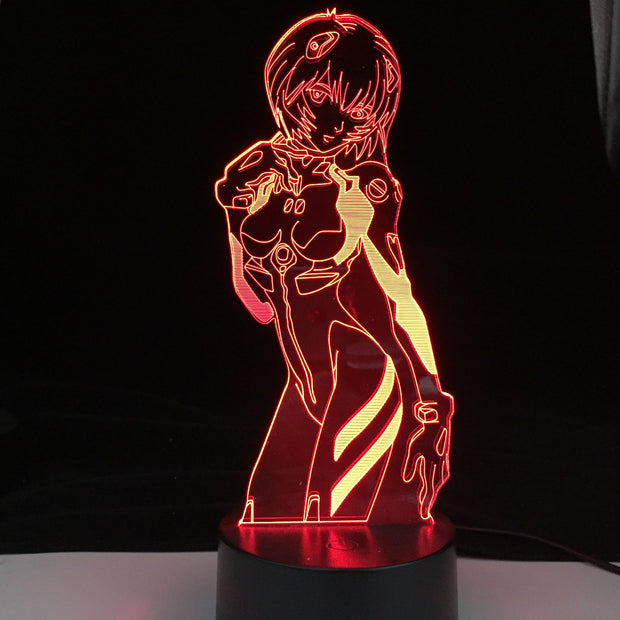 Ayanami Rei Anime Lamp for Room Decor 3D Night Light Rgb Colorful Desk Lamp iLight Manga Gift Drop Shipping Best Gift