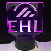 EHL Swiss Ecole Hoteliere de Lausanne Design Shape Electric Illusion 3d Lamp LED 7 Color Changing For Hotel Office Home GIft