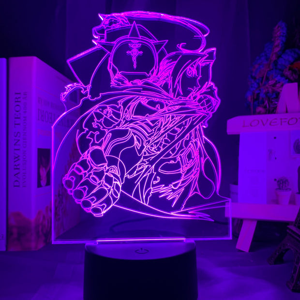 Manga Fullmetal Alchemist Edward Elric Figure Night Light Led Color Changing Kids Bedroom Decorative Nightlight Usb Desk 3d Lamp