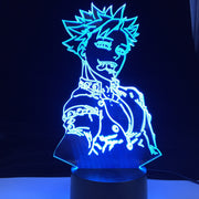 Ban Anime Lamp Seven Deadly Sins Laser LED Engraved Acrylic Upward Lighting 3D Illusion Night Lamp LED Sensor Light Xmas Gift