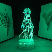 Sword Art Online Anime Figure Asuna 3D LED Night Light Home Bedroom Table Decoration for Children's Festival Birthday Gifts Acrylic Lamp 7 Color Changes