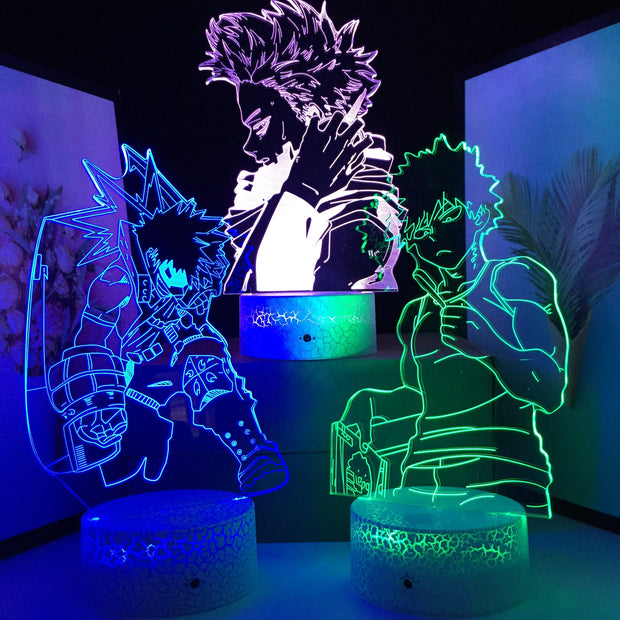 My Hero Academia LED Night Light Figure Series for Kids Gift Child Bedroom Decor Nightlight Color Changing Manga 3D Desk Lamp