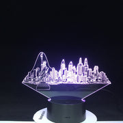 New York City Buildings Modelling 3D Led Usb 7 Colors Changing Novelty Touch Button Desk Table Lamp Atmosphere Night Light Gifts