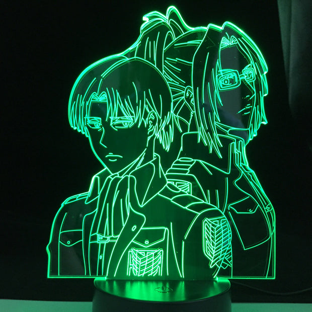 Levi Ackerman Acrylic 3d Lamp Hange Zoe For Home Room Decor Light Child Gift Hange Zoe LED Night Light Anime Attack On Titan
