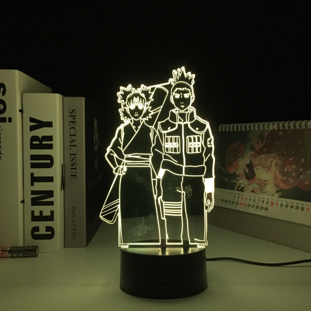 Anime Figure Temari Shikamaru 3D LED Night Light Home Bedroom Table Decoration for Children's Festival Birthday Gifts Acrylic Lamp 7 Color Changes