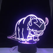 Avatar The Last Airbender Nightlight The Legend of Aang Appa Figure Acrylic 3d Lamp Table Night Light for Kids Child Room Decor