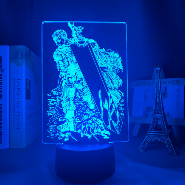 Acrylic Led Night Light Anime Berserk Guts for Bedroom Decorative Nightlight Room Table Lamp Birthday Gift 3d Led Lamp Manga