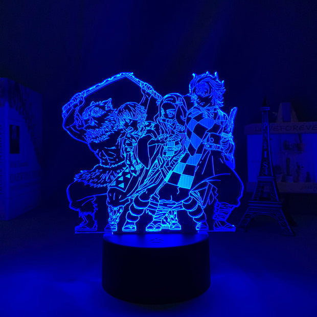 3D LED Lamp Demon Slayer Kimetsu No Yaiba Anime Figure Bedroom Desk Decoration Small Night Light for Children's Festival Birthday Gifts