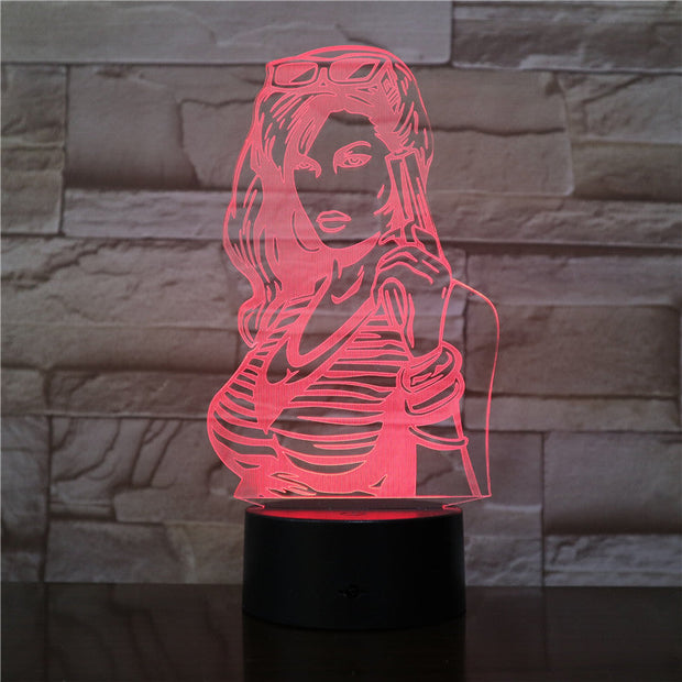 3D LED Luminarias Night Light Desk Lamp Movie Girl Lights Children's Nightlight Visual Led Desk Lights Illusion Lamp 2996
