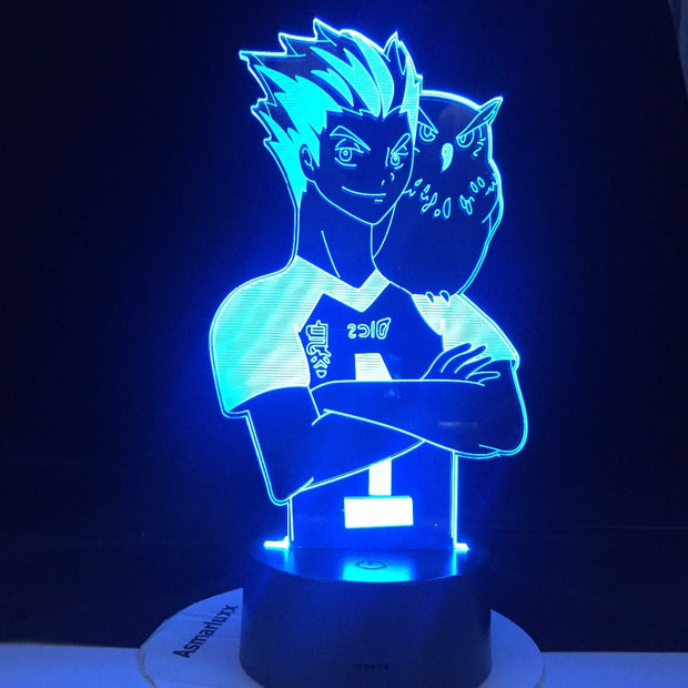 Haikyuu Anime Kotaru Bokuto 3D Neon Lamp Home Bedroom Table Decoration for Kids Children's Festival Birthday Gifts USB Link Charging LED Light