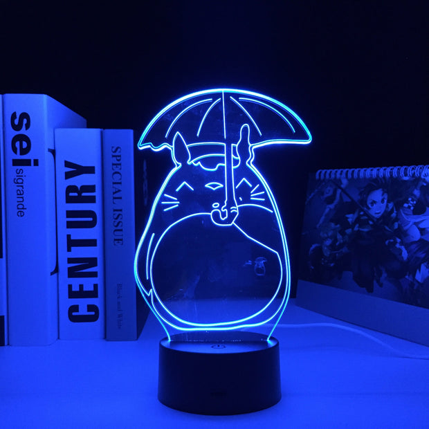 My Neighbor Totoro Open An Umbrella 3D LED Night Light Touch Sensor Colorful Home Bedroom Table Decoration for Children's Festival Birthday Gifts Acrylic 7 Color Changes