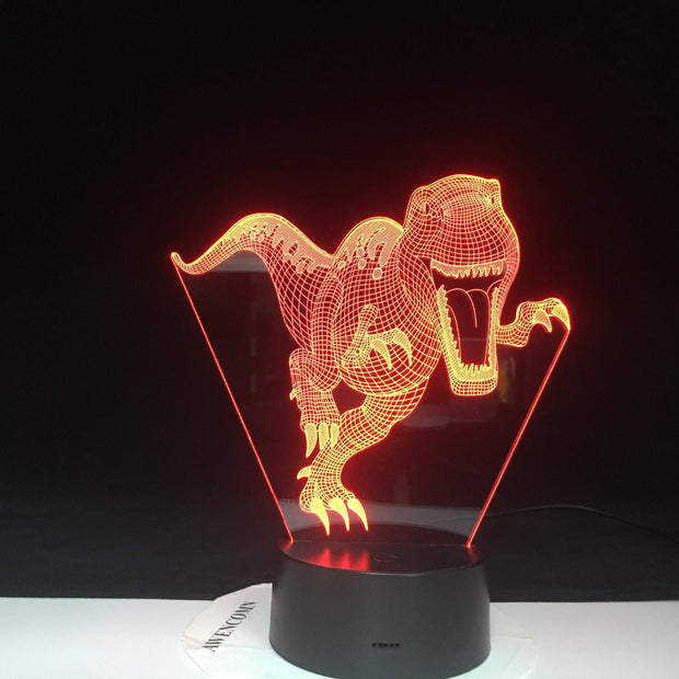 Dinosaur Visual Optical Illusion Kids Table Lighting 7 Colors Changing Light Fixtures LED 3D Night Light illuminator Dropshiping