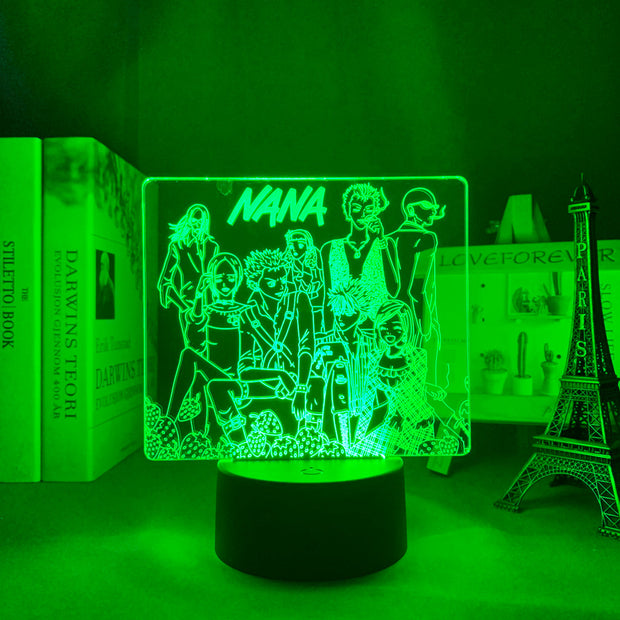 Manga Nana Group 3D LED Lamp Anime Figure Bedroom Desk Decoration Small Night Light for Children's Festival Birthday Gifts Neon Lights With Remote