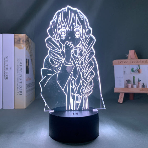 Kimetsu No Yaiba Mitsuri Kanroji Anime Figure Multiple Color Changes With Remote Control Home Decor Children's Festival Birthday gifts