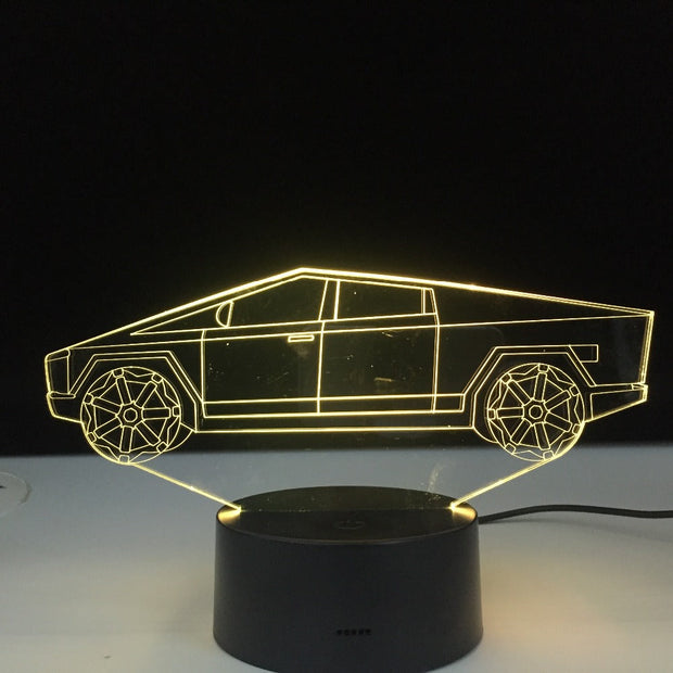 Electric Car Design 3d Illusion Led Night Light for Child Bedroom Decorative Nightlight Unique Gift for Kids Desk Lamp Dropship
