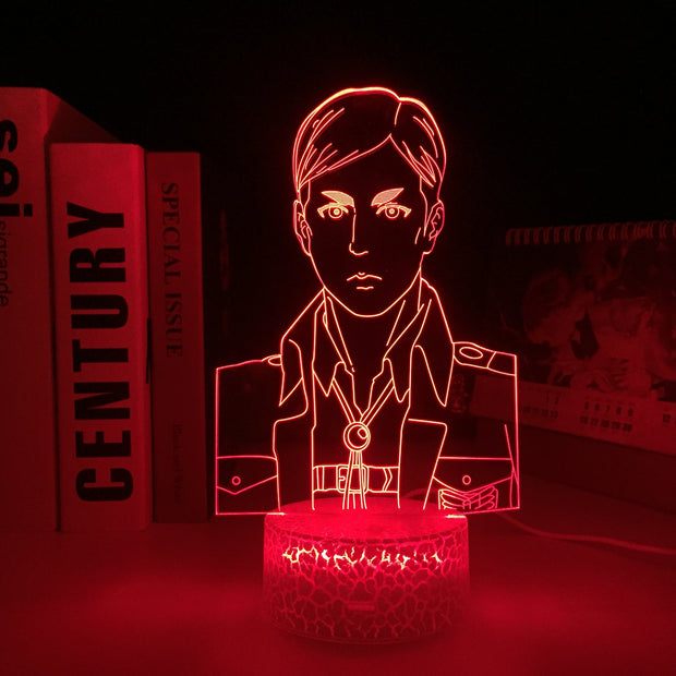 Attack on Titan Erwin Smith 3D Lamp Home Bedroom Table Decoration Small Night Light for Kids Multiple Color Changes With Remote Control