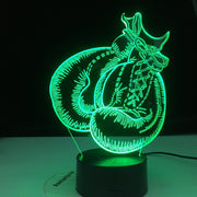 Boxing Gloves 3D-4144 Lamp Touch Remote Control 3D Visual Nightlight 3AA Batterie Powerbank USB LED Light Best Type
