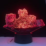 Dog Lamp 3D Acrylic Plate Support USB Charging7 Colors Changing Night Light Touch Remote Base Gifts For Children Bedroom Decor