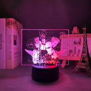 3D LED Lamp Anime FigureNANA Black Stone Bedroom Desk Decoration Small Night Light for Children's Festival Birthday Gifts Neon Lights With Remote