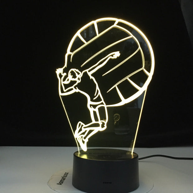 Creative Playing Volleyball 3d Lamp Usb Led Touch Illusion Desktop Table Lamp Remote Touch switch 3d Night Usb Desk Lamp
