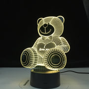Hot Selling Loving Bear 3d Lamp Colorful Gradual Nightlight Led Touch Gift 3d Vision Table Lamps For Living Room Desk Lamp