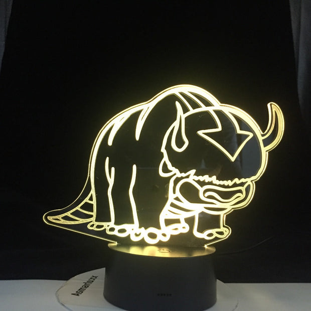 Avatar The Last Airbender Nightlight The Legend of Aang Appa Figure Acrylic 3d Lamp Table Night Light for Kids Child Room Decor