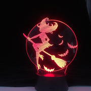 Halloween Bat Witch Acrylic 16 Colors Changing 3D LED Nightlight Bedroom Living Room Lights Decoration Touch Gift Dropshipping