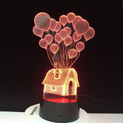 Balloon House 3D Led Night Light Shape Atmosphere Visually Festival Decor Lamp lamparas Acrylic Multicolor For Home Decor