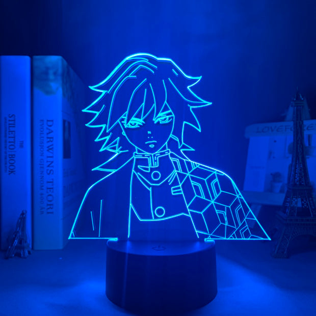 Kimetsu No Yaiba Giyu Tomioka  Anime Figure LED Lamp Home Bedroom Desk Decoration Small Night Light for Kids 7 Colors 3D Light
