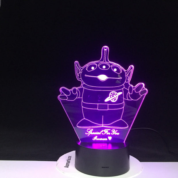 Three Eye Monster 3D Lamp Cartoon 7 Colors with Remote for Kids Christmas Present Room Decorative Led Night Light Lamp Awesome