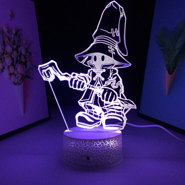3D LED Final Fantasy Vivi Ornitier Figure  Night Light Home Bedroom Table Decoration Night Light for Children's Festival Birthday Gifts 7 Color Changes With Remote Neon Lamp