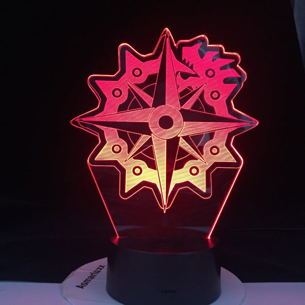 3D Night Light The Seven Deadly Sins Dragon's Sin of Wrath Home Bedroom Table Decoration for Children's Festival Birthday Gifts 7 Color Changes LED Lamp