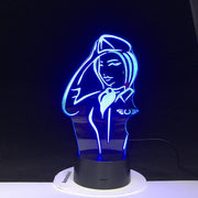 7 Colors Change Lamp Cartoon Police Women 3D Lamp Acrylic LED USB Table Lamp TARDIS Lights Multi-colored Bulbing Light 1912