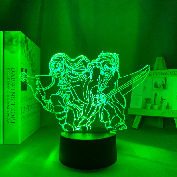Kimetsu No Yaiba Tanjiro X Nezuko 3D LED Night Lamp Home Decor Children's Festival Birthday gifts USB link Charging Neon Lights