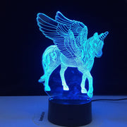 Unicorn Shaped Table Desk Lamp Xmas Home Decoration Lovely Gifts For Kids Love 3W Remote Or Touch Control 3D LED Night Light