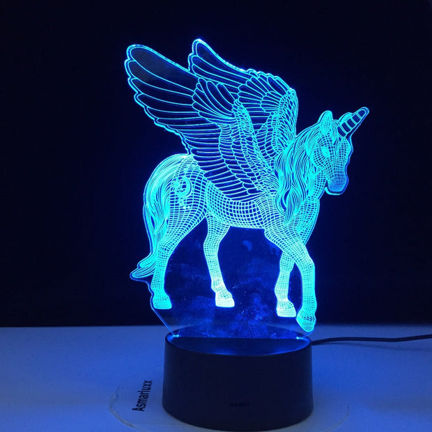Unicorn Shaped Table Desk Lamp Xmas Home Decoration Lovely Gifts For Kids Love 3W Remote Or Touch Control 3D LED Night Light