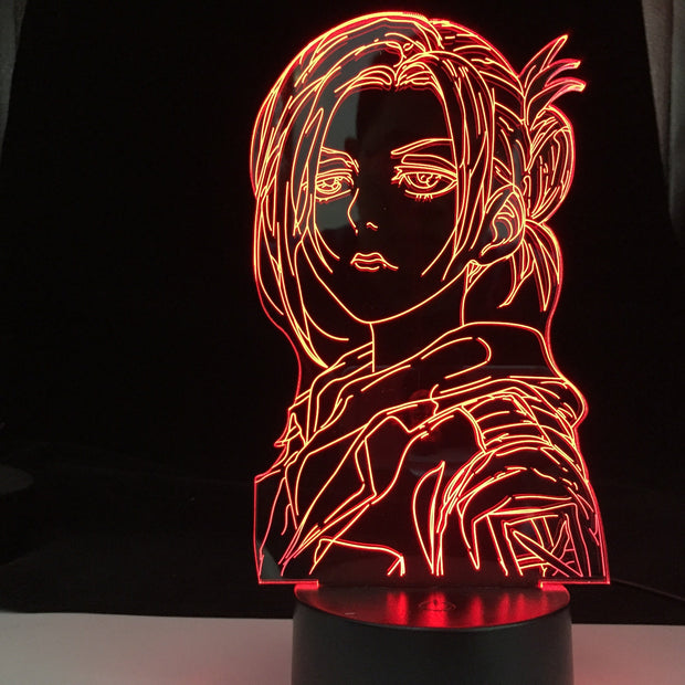 Anime 3d Light Attack on Titan Annie Leonhart Lamp for Home Decor Birthday Gift Manga Attack on Titan LED Night Lamp Annie