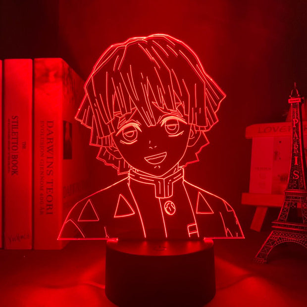 Kimetsu No Yaiba Zenitsu Agatsuma LED Small Night Light Multiple Color Changes With Remote Control Home Bedroom Desk Decoration 3D Lamp