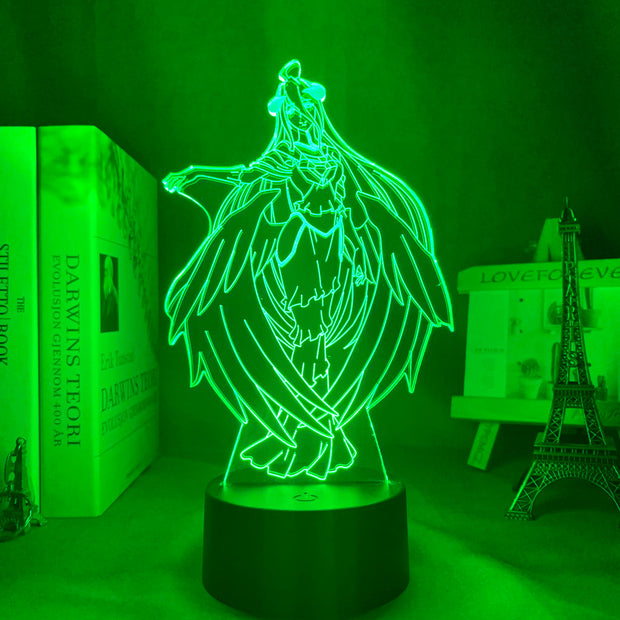 Overlord Albedo Led Night Light for Bedroom Decor Gift Nightlight Anime Waifu 3d Lamp Albedo Overlord