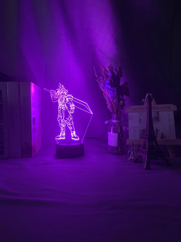 3D Led Night Light Cloud Strife Figure Colorful Nightlight for Kids Bedroom Decor Light USB Table Lamp Game Final Fantasy Gift