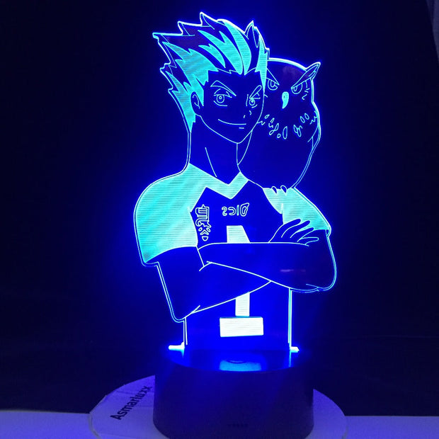 Haikyuu Anime Kotaru Bokuto 3D Neon Lamp Home Bedroom Table Decoration for Kids Children's Festival Birthday Gifts USB Link Charging LED Light