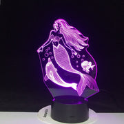 Fairy Tale Mermaid with Dolphins Princess 3D Night Light LED Baby Sleeping Lamp Home Decor Party Xmas New Year Gift Dropshipping