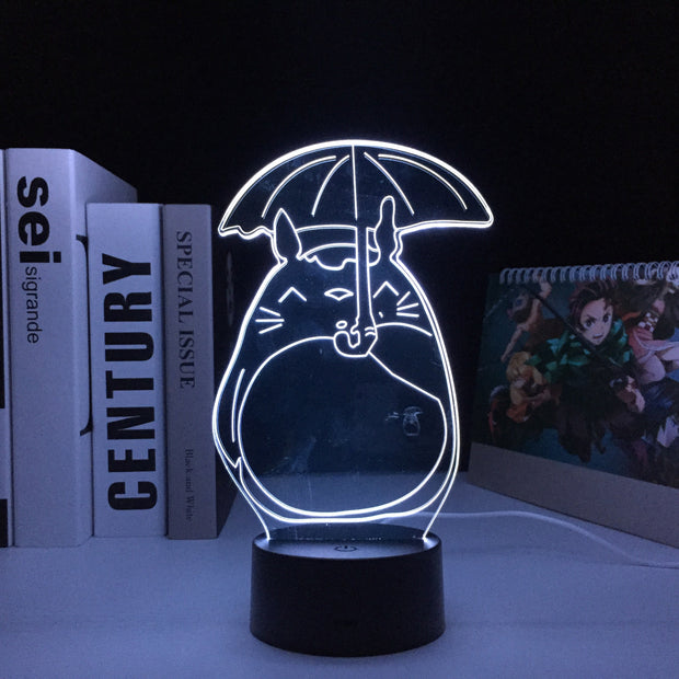 My Neighbor Totoro Open An Umbrella 3D LED Night Light Touch Sensor Colorful Home Bedroom Table Decoration for Children's Festival Birthday Gifts Acrylic 7 Color Changes